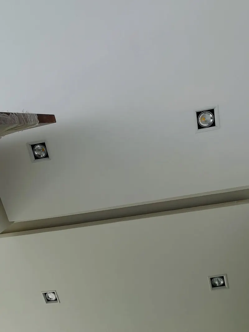 Gypsum ceiling boards fixed and jointed before finishing