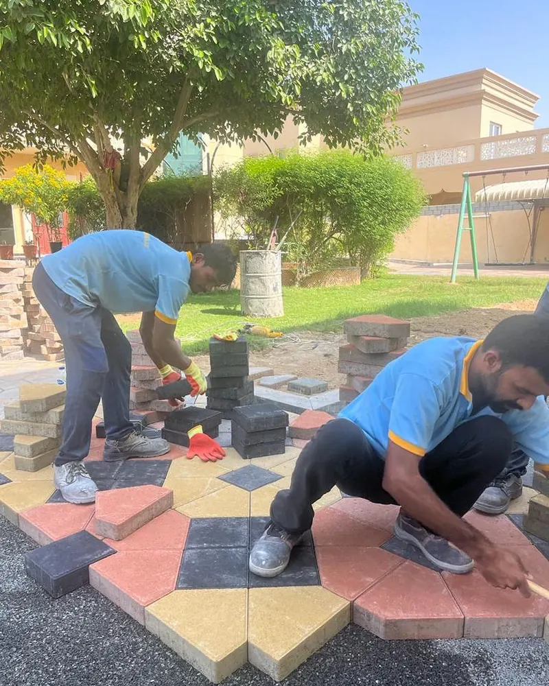 Villa interlock paving — Al Khawaneej — detail