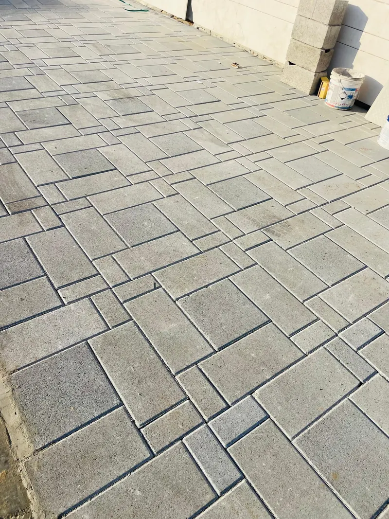 Interlock paving around a villa