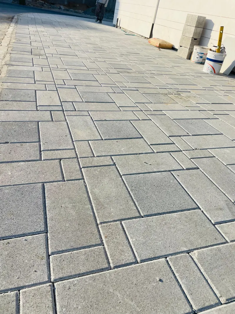 Interlock paving around a villa
