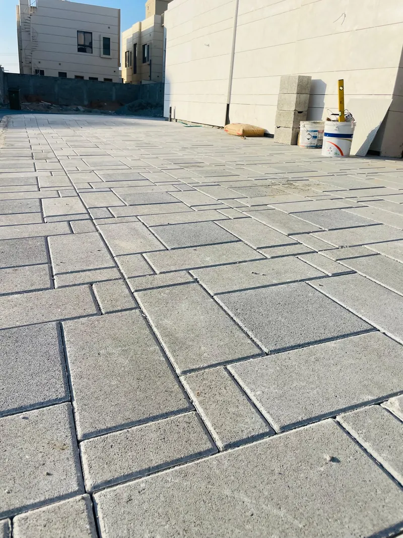 Interlock paving around a villa